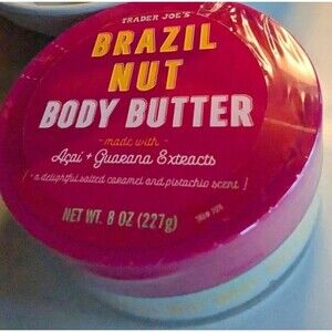 Discontinued Viral NEW Trader Joes Brazil Nut Body Butter Carmel Pistachio Acai